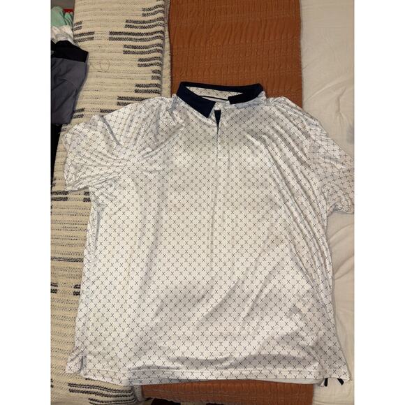 Maelreg Men's GolfShirt White Crossed Clubs Performance Polo Golf 4XL Big - Picture 2 of 7